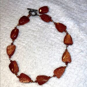 Elegant Faux Goldstone Necklace